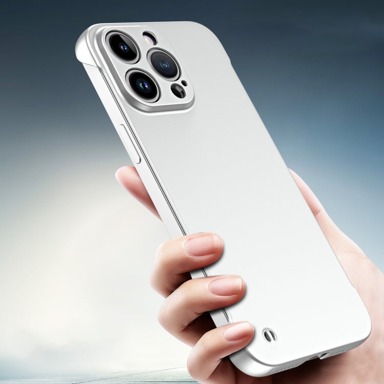 For iPhone 15 Pro Max Frameless Metallic Paint Hybrid PC Phone Case(Space Silver) - iPhone 15 Pro Max Cases by PMC TechLife | Online Shopping South Africa | PMC TechLife