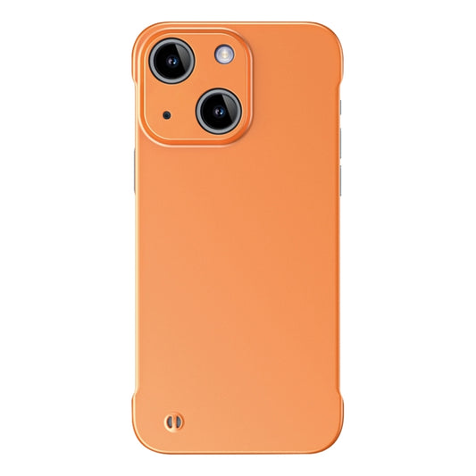 For iPhone 14 Plus Frameless Metallic Paint Hybrid PC Phone Case(Orange) - iPhone 14 Plus Cases by PMC Jewellery | Online Shopping South Africa | PMC Jewellery | Buy Now Pay Later Mobicred