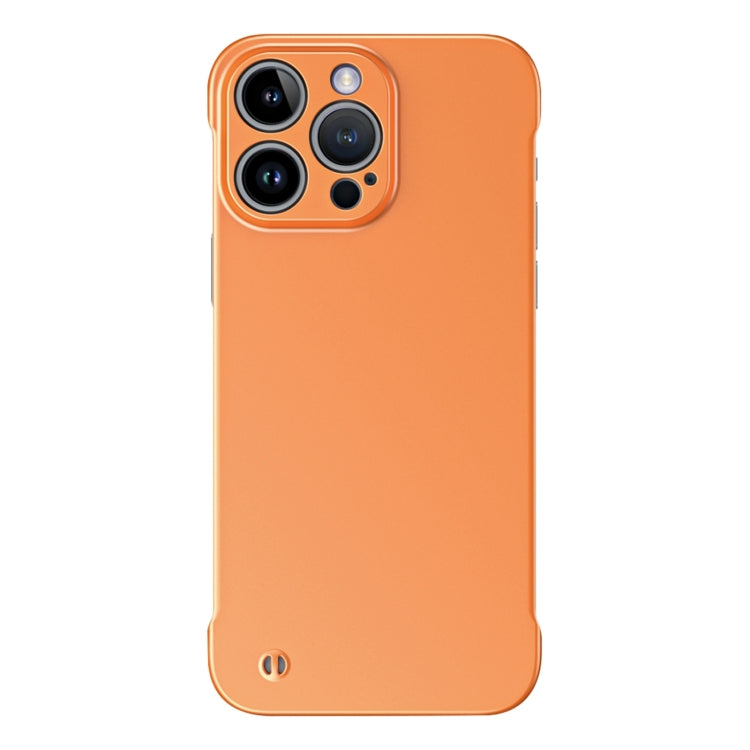 For iPhone 14 Pro Max Frameless Metallic Paint Hybrid PC Phone Case(Orange) - free shipping - PMC Jewellery - Order now!