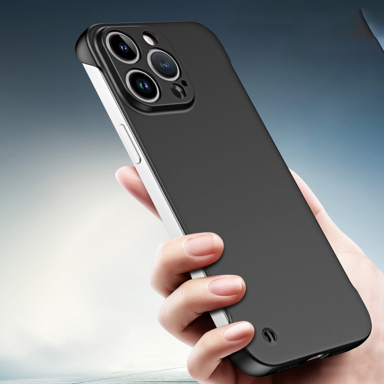 For iPhone 13 Frameless Metallic Paint Hybrid PC Phone Case(Matte Black) - iPhone 13 Cases by PMC Jewellery | Online Shopping South Africa | PMC Jewellery | Buy Now Pay Later Mobicred