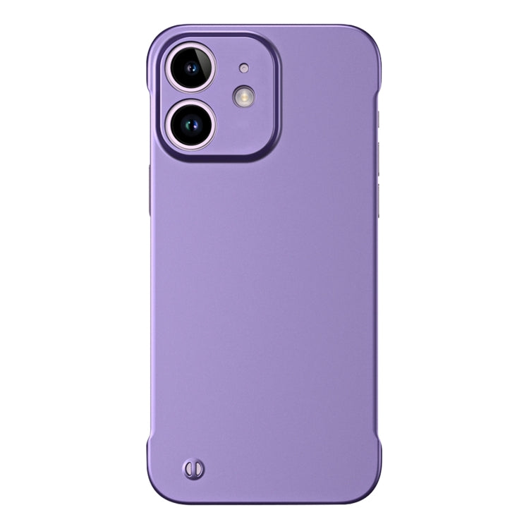 For iPhone 12 Frameless Metallic Paint Hybrid PC Phone Case(Deep Purple) - iPhone 12 / 12 Pro Cases by PMC Jewellery | Online Shopping South Africa | PMC Jewellery | Buy Now Pay Later Mobicred