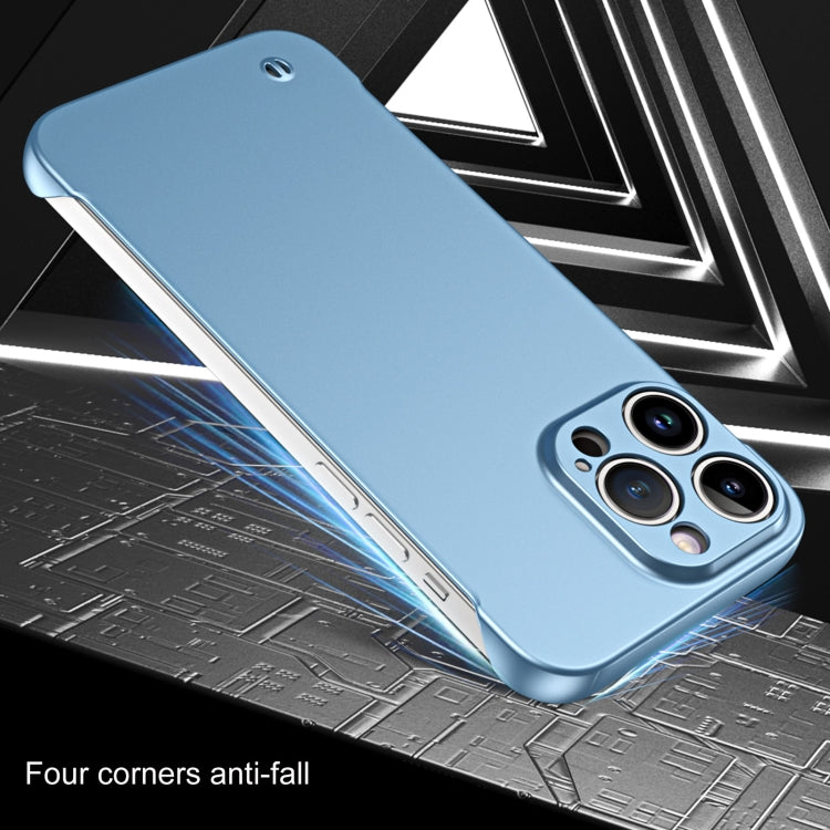 For iPhone 14 Pro Frameless Metallic Paint Hybrid PC Phone Case(Sierra Blue) - iPhone 14 Pro Cases by PMC Jewellery | Online Shopping South Africa | PMC Jewellery | Buy Now Pay Later Mobicred