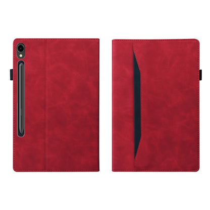 For Samsung Galaxy Tab S9 FE Splicing Shockproof Leather Tablet Case(Red) - Galaxy Tab S9 FE by PMC Jewellery | Online Shopping South Africa | PMC Jewellery | Buy Now Pay Later Mobicred