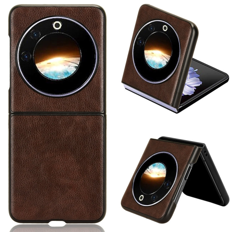 For Tecno Phantom V Flip Litchi Texture Back Cover Phone Case(Brown) - Tecno Cases by PMC TechLife | Online Shopping South Africa | PMC TechLife