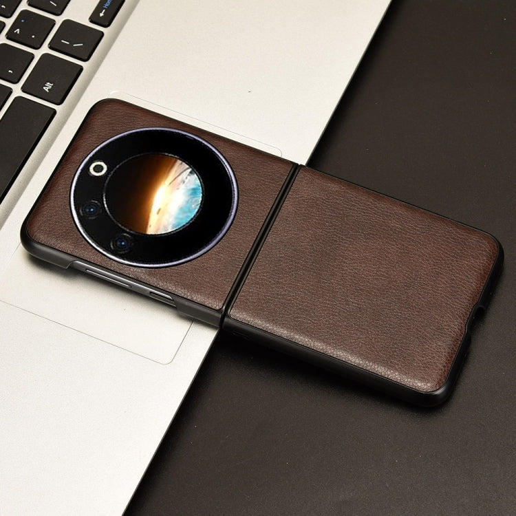 For Tecno Phantom V Flip Litchi Texture Back Cover Phone Case(Brown) - Tecno Cases by PMC TechLife | Online Shopping South Africa | PMC TechLife