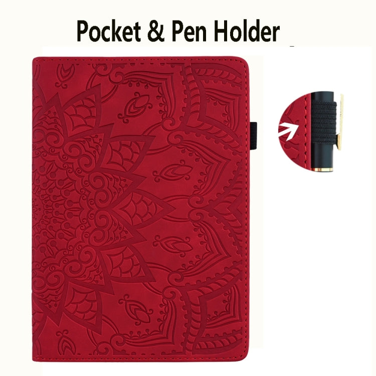 For Samsung Galaxy Tab S9 FE Calf Texture Embossed Leather Tablet Case(Red) - Galaxy Tab S9 FE by PMC Jewellery | Online Shopping South Africa | PMC Jewellery | Buy Now Pay Later Mobicred