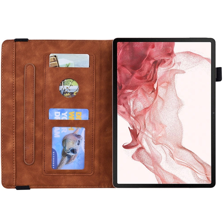 For Samsung Galaxy Tab S9 Ultra Calf Texture Embossed Leather Tablet Case(Brown) - free shipping - PMC TechLife - Order now!