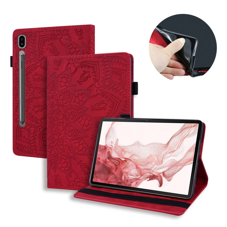 For Samsung Galaxy Tab S9 Ultra Calf Texture Embossed Leather Tablet Case(Red) - Galaxy Tab S9 Ultra Cases by PMC Jewellery | Online Shopping South Africa | PMC Jewellery | Buy Now Pay Later Mobicred