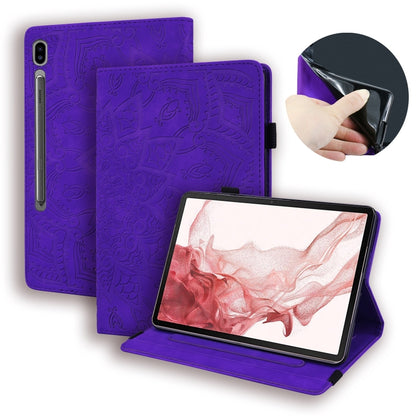 For Samsung Galaxy Tab S9 Ultra Calf Texture Embossed Leather Tablet Case(Purple) - Galaxy Tab S9 Ultra Cases by PMC Jewellery | Online Shopping South Africa | PMC Jewellery | Buy Now Pay Later Mobicred