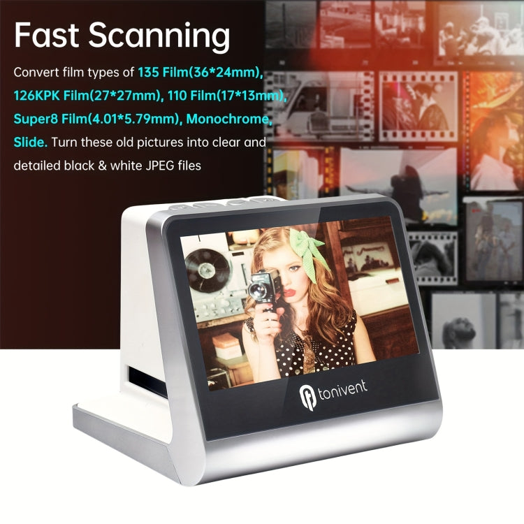Tonivent TON170 14 Mega Pixels 5 inch HD Screen Film Scanner(UK Plug) - Portable Scanner by PMC TechLife | Online Shopping South Africa | PMC TechLife | Buy Now Pay Later Mobicred