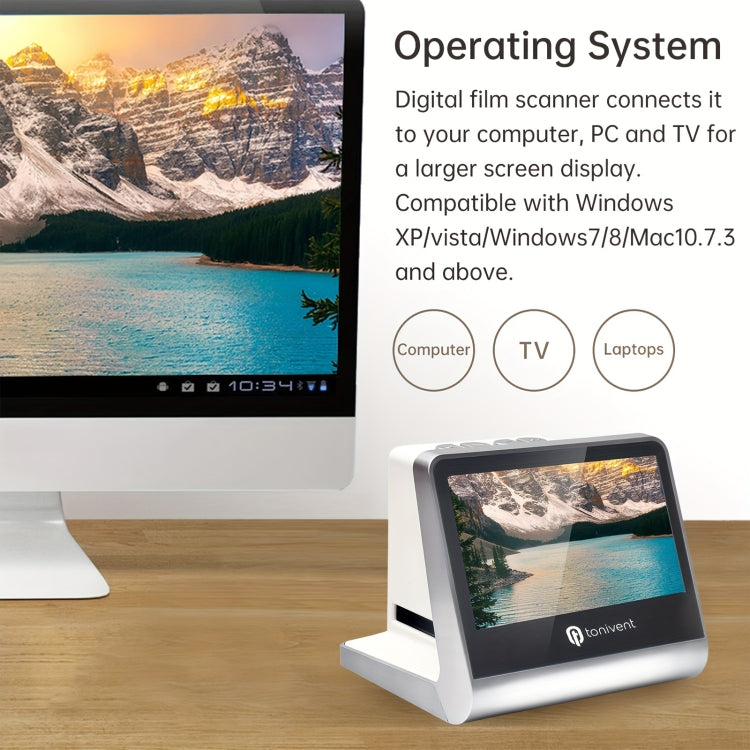 Tonivent TON170 14 Mega Pixels 5 inch HD Screen Film Scanner(UK Plug) - Portable Scanner by PMC TechLife | Online Shopping South Africa | PMC TechLife | Buy Now Pay Later Mobicred