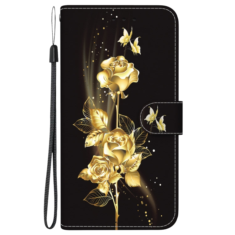 For Google Pixel 9 Pro Crystal Texture Colored Drawing Leather Phone Case(Gold Butterfly Rose) - Google Cases by PMC Jewellery | Online Shopping South Africa | PMC Jewellery | Buy Now Pay Later Mobicred