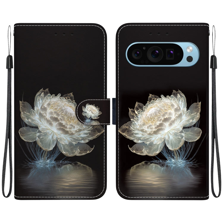 For Google Pixel 9 Crystal Texture Colored Drawing Leather Phone Case(Crystal Peony) - Google Cases by PMC Jewellery | Online Shopping South Africa | PMC Jewellery | Buy Now Pay Later Mobicred