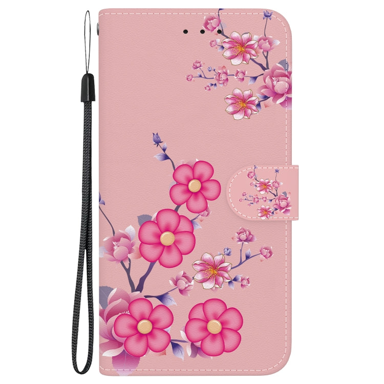 For Google Pixel 9 Crystal Texture Colored Drawing Leather Phone Case(Cherry Blossoms) - Google Cases by PMC TechLife | Online Shopping South Africa | PMC TechLife | Buy Now Pay Later Mobicred