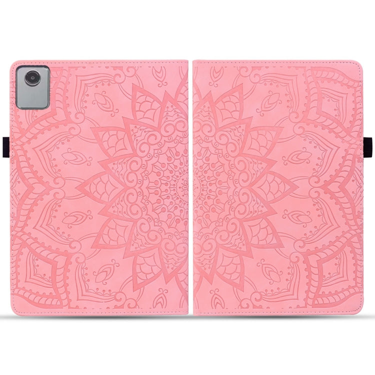 For Lenovo Tab M11 / Xiaoxin Pad 11 2024 Calf Texture Embossed Leather Tablet Case(Pink) - Lenovo by PMC Jewellery | Online Shopping South Africa | PMC Jewellery | Buy Now Pay Later Mobicred
