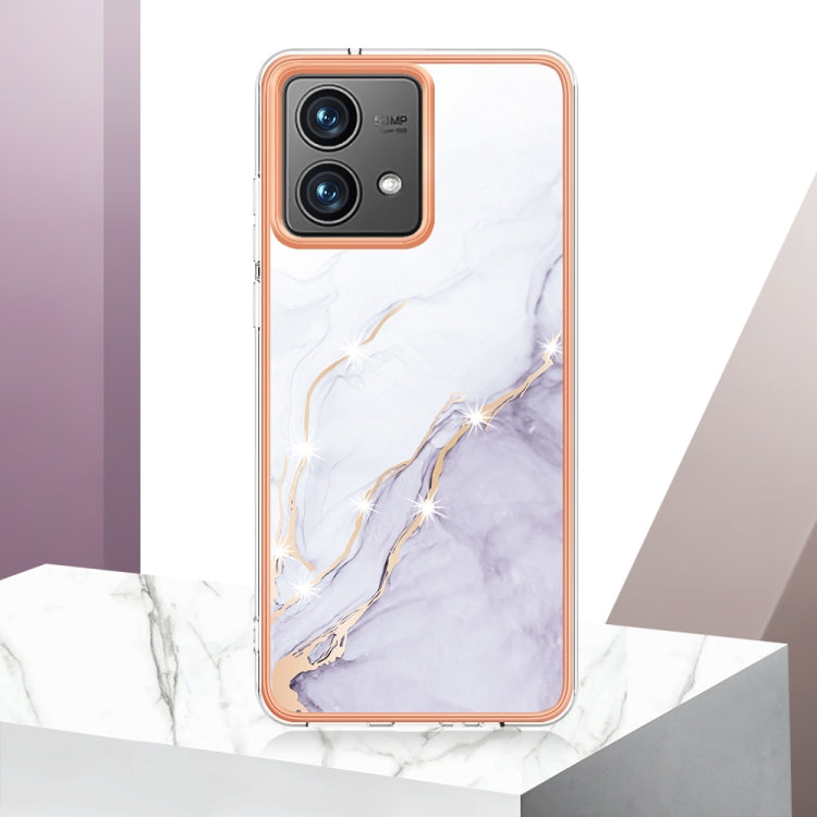 For Motorola Moto G84 Electroplating Marble Dual-side IMD Phone Case(White 006) - Motorola Cases by PMC TechLife | Online Shopping South Africa | PMC TechLife | Buy Now Pay Later Mobicred