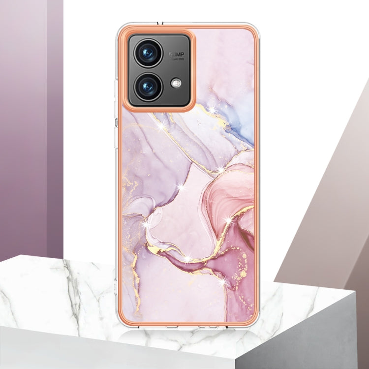 For Motorola Moto G84 Electroplating Marble Dual-side IMD Phone Case(Rose Gold 005) - Motorola Cases by PMC TechLife | Online Shopping South Africa | PMC TechLife | Buy Now Pay Later Mobicred