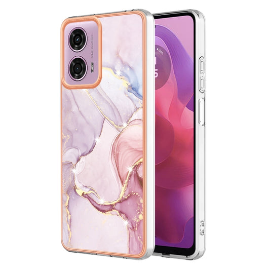 For Motorola Moto G24 4G / G04 4G Electroplating Marble Dual-side IMD Phone Case(Rose Gold 005) - Motorola Cases by PMC Jewellery | Online Shopping South Africa | PMC Jewellery | Buy Now Pay Later Mobicred