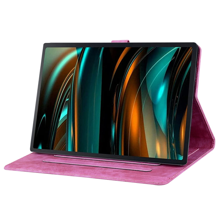 For Lenovo Tab K11 Plus / M11 Plus Cartoon Sakura Cat Embossed Leather Tablet Case(Rose Red) - Lenovo by PMC TechLife | Online Shopping South Africa | PMC TechLife | Buy Now Pay Later Mobicred
