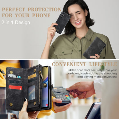 For Samsung Galaxy A15 5G CaseMe 008 Multifunctional Zipper Wallet Leather Phone Case with Lanyard(Black) - Galaxy Phone Cases by CaseMe | Online Shopping South Africa | PMC Jewellery | Buy Now Pay Later Mobicred