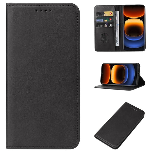 For vivo iQOO 12 Pro Magnetic Closure Leather Phone Case(Black) - iQOO 12 Pro Cases by PMC Jewellery | Online Shopping South Africa | PMC Jewellery | Buy Now Pay Later Mobicred