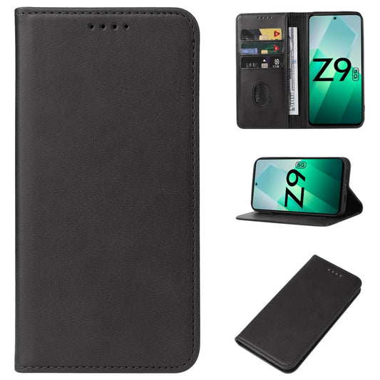 For vivo iQOO Z9 Magnetic Closure Leather Phone Case(Black) - vivo Cases by PMC Jewellery | Online Shopping South Africa | PMC Jewellery | Buy Now Pay Later Mobicred