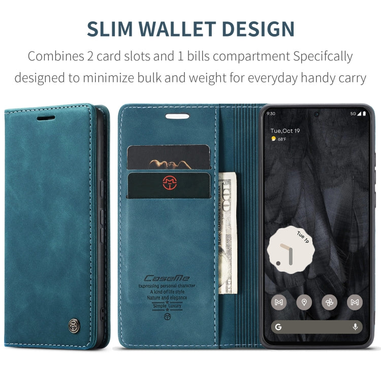 For Google Pixel 8 Pro CaseMe 013 Multifunctional Horizontal Flip Leather Phone Case(Blue) - free shipping - PMC TechLife - Order now!