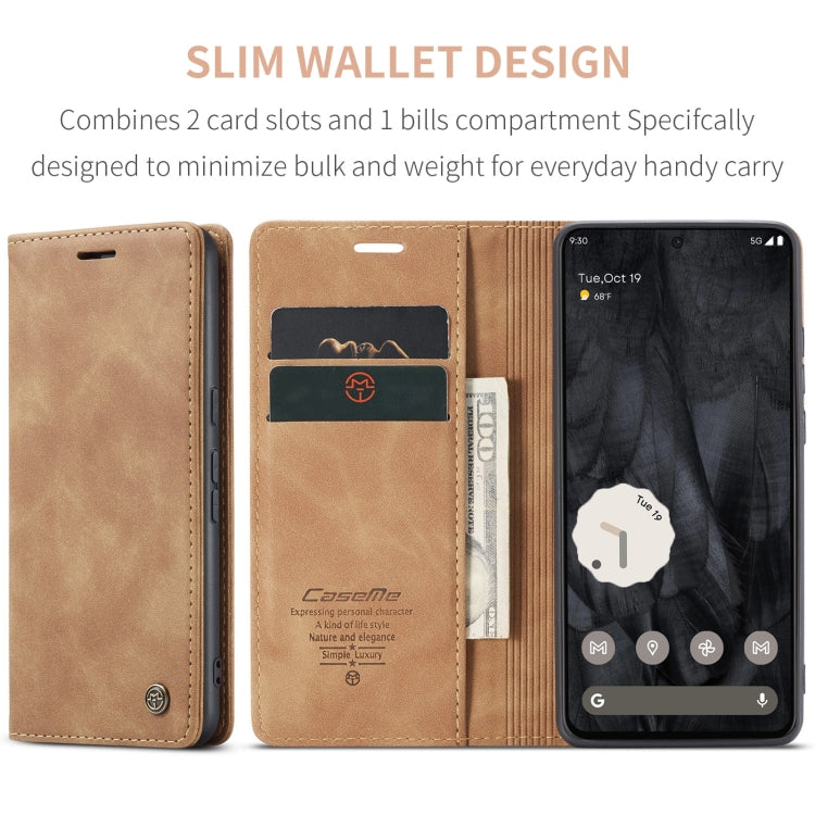 For Google Pixel 8 Pro CaseMe 013 Multifunctional Horizontal Flip Leather Phone Case(Brown) - Google Cases by CaseMe | Online Shopping South Africa | PMC Jewellery | Buy Now Pay Later Mobicred