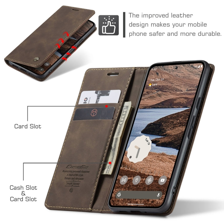 For Google Pixel 9 Pro XL CaseMe 013 Multifunctional Horizontal Flip Leather Phone Case(Coffee) - Google Cases by CaseMe | Online Shopping South Africa | PMC Jewellery | Buy Now Pay Later Mobicred