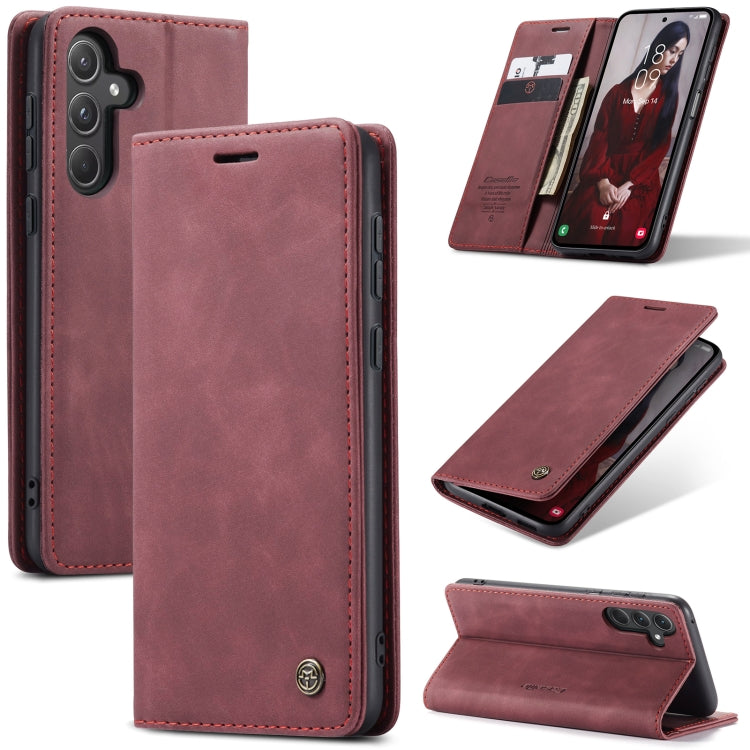 For Samsung Galaxy A55 5G CaseMe 013 Multifunctional Horizontal Flip Leather Phone Case(Wine Red) - Galaxy Phone Cases by CaseMe | Online Shopping South Africa | PMC Jewellery | Buy Now Pay Later Mobicred