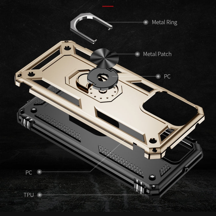 For Motorola Moto G Play 4G 2024 Shockproof TPU + PC Phone Case with Holder(Gold) - Motorola Cases by PMC Jewellery | Online Shopping South Africa | PMC Jewellery | Buy Now Pay Later Mobicred