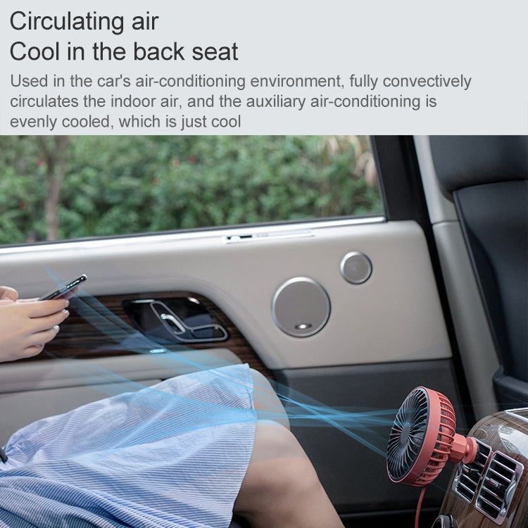 F829 Portable Car Air Outlet Electric Cooling Fan with LED Light(White) - Heating & Fans by PMC TechLife | Online Shopping South Africa | PMC TechLife | Buy Now Pay Later Mobicred