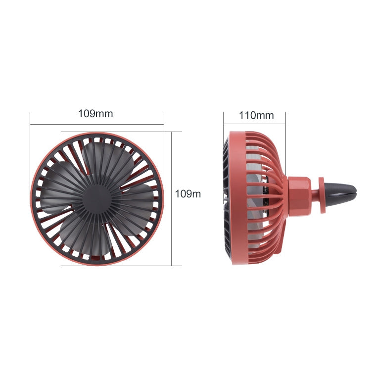 F829 Portable Car Air Outlet Electric Cooling Fan with LED Light(White) - Heating & Fans by PMC TechLife | Online Shopping South Africa | PMC TechLife | Buy Now Pay Later Mobicred