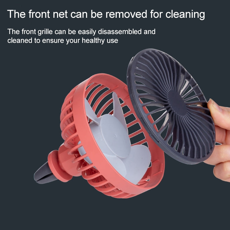 F829 Portable Car Air Outlet Electric Cooling Fan with LED Light(White) - Heating & Fans by PMC TechLife | Online Shopping South Africa | PMC TechLife | Buy Now Pay Later Mobicred