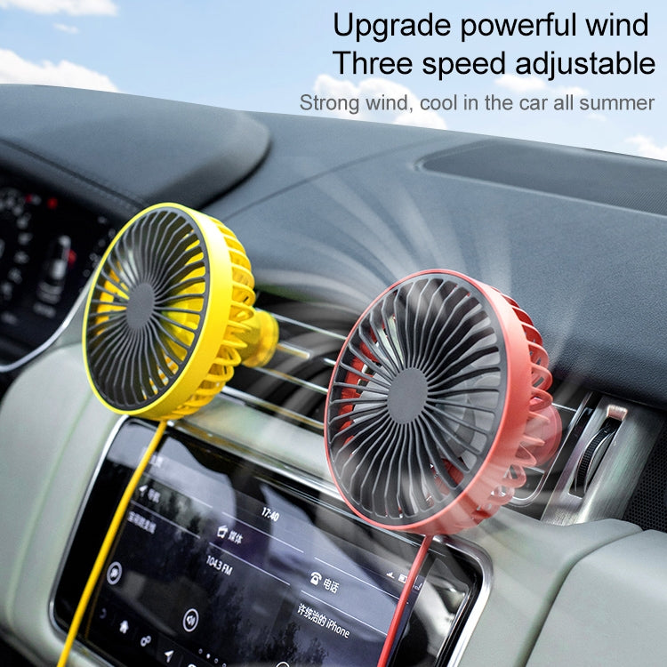 F829 Portable Car Air Outlet Electric Cooling Fan with LED Light(White) - Heating & Fans by PMC TechLife | Online Shopping South Africa | PMC TechLife | Buy Now Pay Later Mobicred
