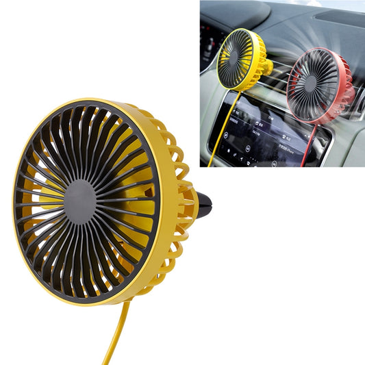 F829 Portable Car Air Outlet Electric Cooling Fan with LED Light(Yellow) - Heating & Fans by PMC Jewellery | Online Shopping South Africa | PMC Jewellery | Buy Now Pay Later Mobicred