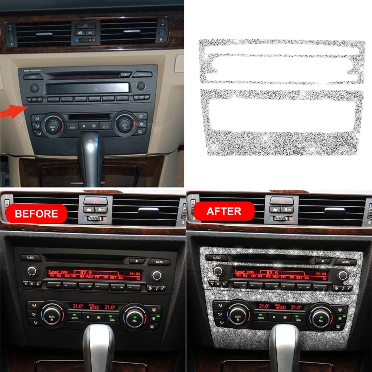 For BMW 3 Series E90 / E92 2005-2012 Car Aircondition CD Control Panel Basic Diamond Decorative Sticker - Car Interior Mouldings by PMC TechLife | Online Shopping South Africa | PMC TechLife | Buy Now Pay Later Mobicred