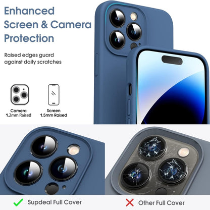 For iPhone 16 Pro Microfiber Liquid Silicone Shockproof Phone Case(Blue) - iPhone 16 Pro Cases by PMC Jewellery | Online Shopping South Africa | PMC Jewellery | Buy Now Pay Later Mobicred