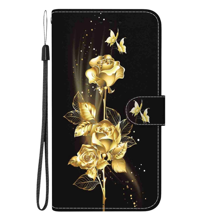 For Motorola Edge 2024 Crystal Texture Colored Drawing Leather Phone Case(Gold Butterfly Rose) - Motorola Cases by PMC Jewellery | Online Shopping South Africa | PMC Jewellery | Buy Now Pay Later Mobicred