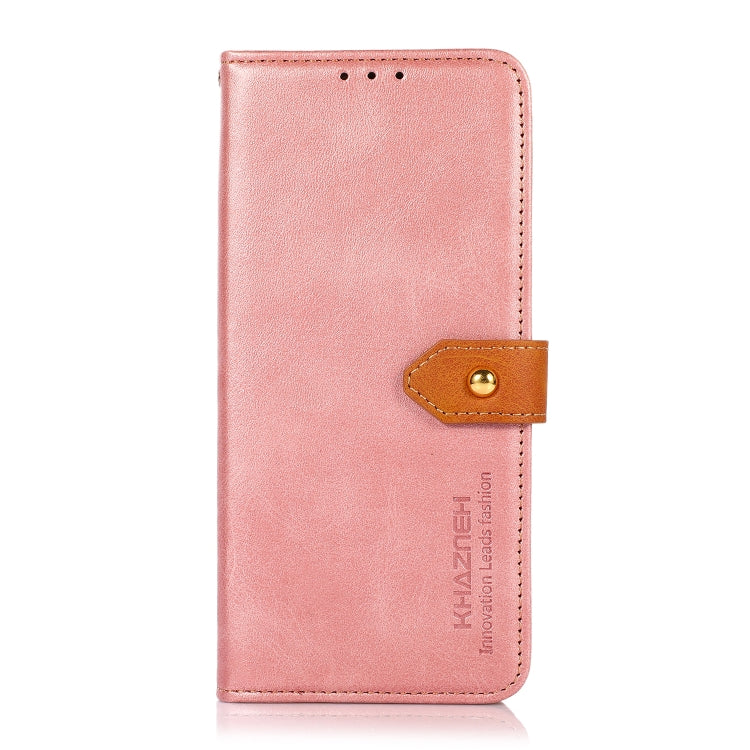 For Google Pixel 9 Pro KHAZNEH Dual-color Cowhide Texture Flip Leather Phone Case(Rose Gold) - Google Cases by PMC TechLife | Online Shopping South Africa | PMC TechLife | Buy Now Pay Later Mobicred
