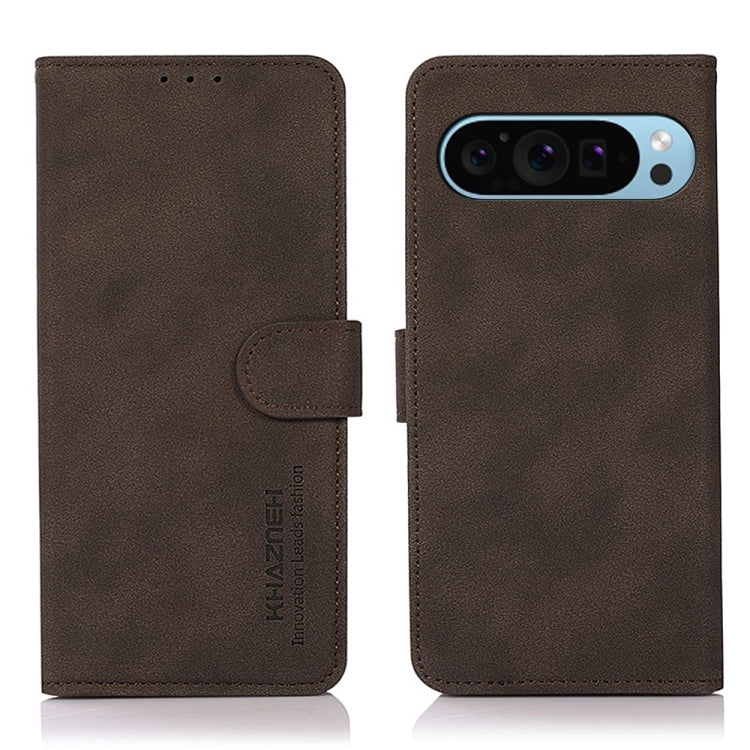 For Google Pixel 9 KHAZNEH Matte Texture Leather Phone Case(Brown) - Google Cases by PMC TechLife | Online Shopping South Africa | PMC TechLife | Buy Now Pay Later Mobicred