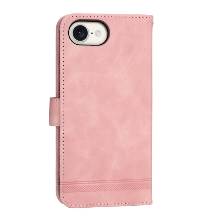 For iPhone 16e Dierfeng Dream Line TPU Hybrid PU Leather Phone Case(Pink) - free shipping - PMC TechLife - Order now!