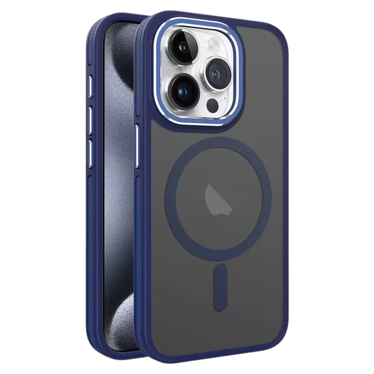 For iPhone 15 Pro Max Two-color Frosted MagSafe Magnetic Phone Case(Blue) - iPhone 15 Pro Max Cases by PMC Jewellery | Online Shopping South Africa | PMC Jewellery