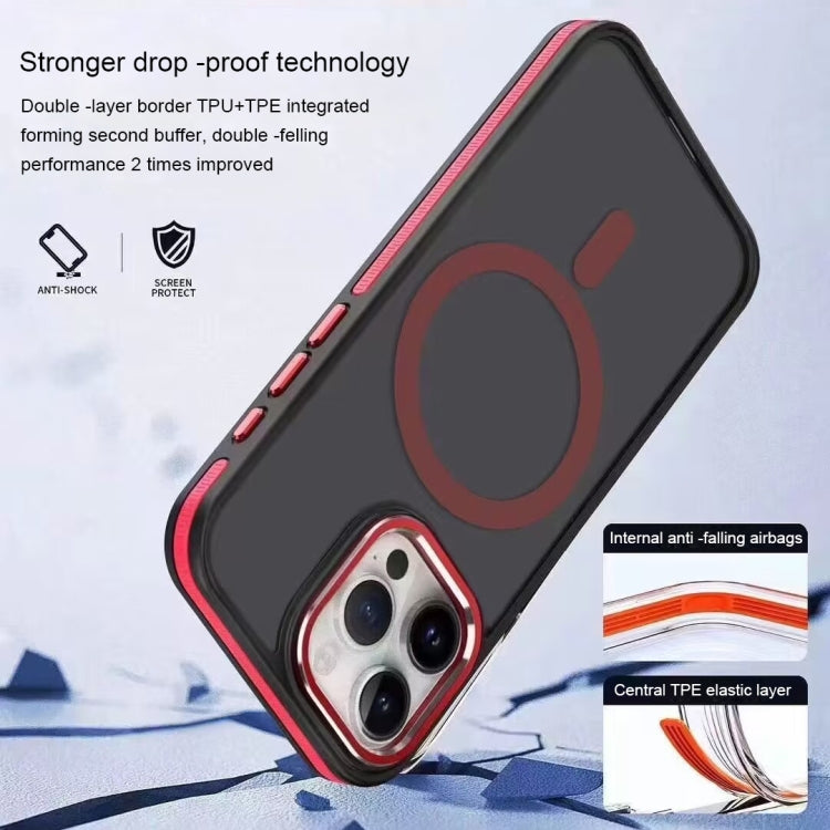 For iPhone 15 Plus Two-color Frosted MagSafe Magnetic Phone Case(Red) - iPhone 15 Plus Cases by PMC Jewellery | Online Shopping South Africa | PMC Jewellery