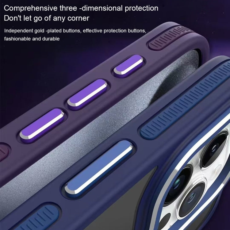 For iPhone 15 Pro Max Two-color Frosted MagSafe Magnetic Phone Case(Blue) - free shipping - PMC TechLife - Order now!