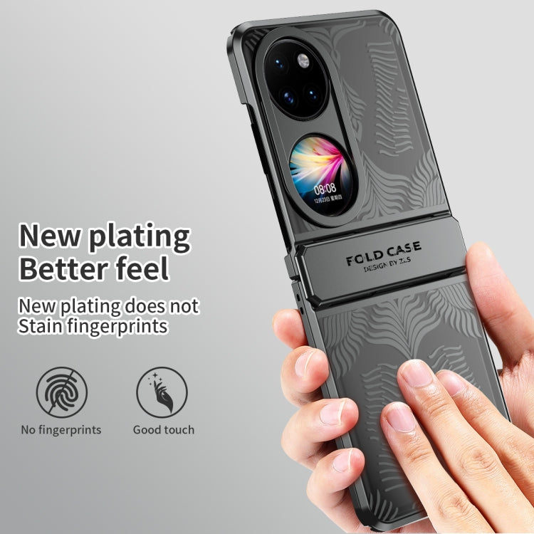 For Huawei P50 Pocket Angel Wings Electroplated Frosted Phone Case(Black) - Huawei Cases by PMC TechLife | Online Shopping South Africa | PMC TechLife | Buy Now Pay Later Mobicred