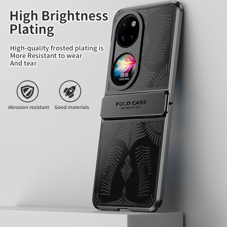 For Huawei P50 Pocket Angel Wings Electroplated Frosted Phone Case(Black) - Huawei Cases by PMC TechLife | Online Shopping South Africa | PMC TechLife | Buy Now Pay Later Mobicred