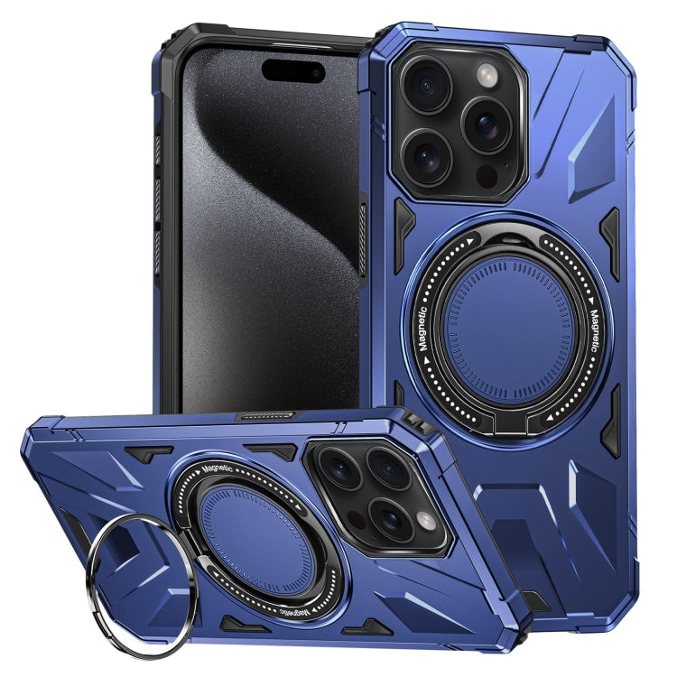 For iPhone 15 Pro Max MagSafe Magnetic Shockproof Phone Case with Ring Holder(Navy Blue) - iPhone 15 Pro Max Cases by PMC TechLife | Online Shopping South Africa | PMC TechLife