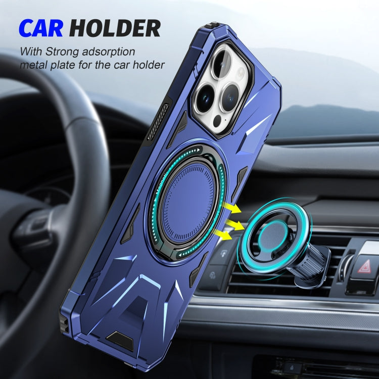 For iPhone 15 Plus MagSafe Magnetic Shockproof Phone Case with Ring Holder(Navy Blue) - iPhone 15 Plus Cases by PMC TechLife | Online Shopping South Africa | PMC TechLife