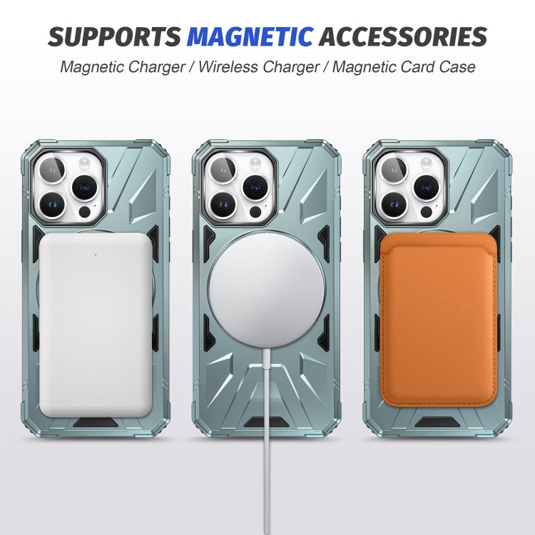 For iPhone 15 MagSafe Magnetic Shockproof Phone Case with Ring Holder(Green) - iPhone 15 Cases by PMC Jewellery | Online Shopping South Africa | PMC Jewellery